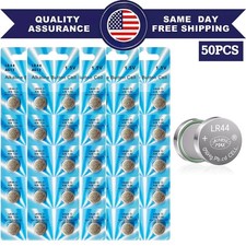 50 Pcs AG13 LR44 A76 357 357A LR1154 SR1154 SR44 1.5V Button Battery Coin Cell