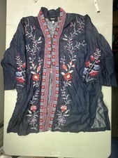 Johnny Was Workshop Luocell Kimono Jacket Floral Embroidered Size L