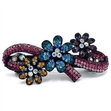 Elegant Crystal Triple Flower Barrette
