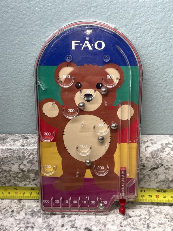 FAO Schwartz x Geoffrey Toys "R" Us RARE!! 2011 Teddy Bear Mini Pinball Machine