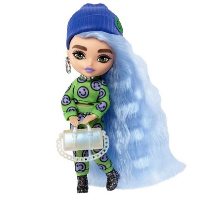 BARBIE Extra Minis-Puppe #3 (ca. 14 cm) mit Moden, Accessoires und Puppenständer