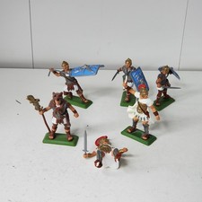 Vintage Britains Deetail Roman Soldiers Blue Infantry Lot of 6 Figures Plastic