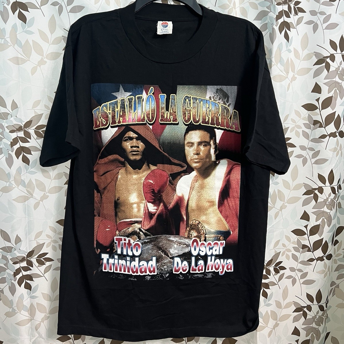 Vintage 90s Boxing Rap Tee Tito Trinidad Oscar De La Hoya