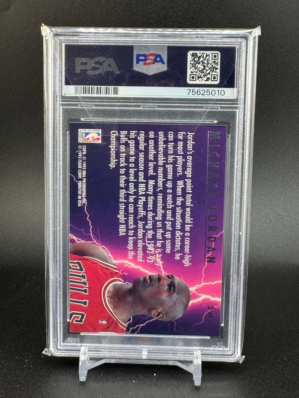 Michael Jordan 1993 Fleer Ultra Scoring Kings #5 PSA 7 view 2