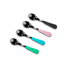 Baby Spoons Set, Stainless Steel and Silicone Spoon Utensils, Toddler Baby Led W