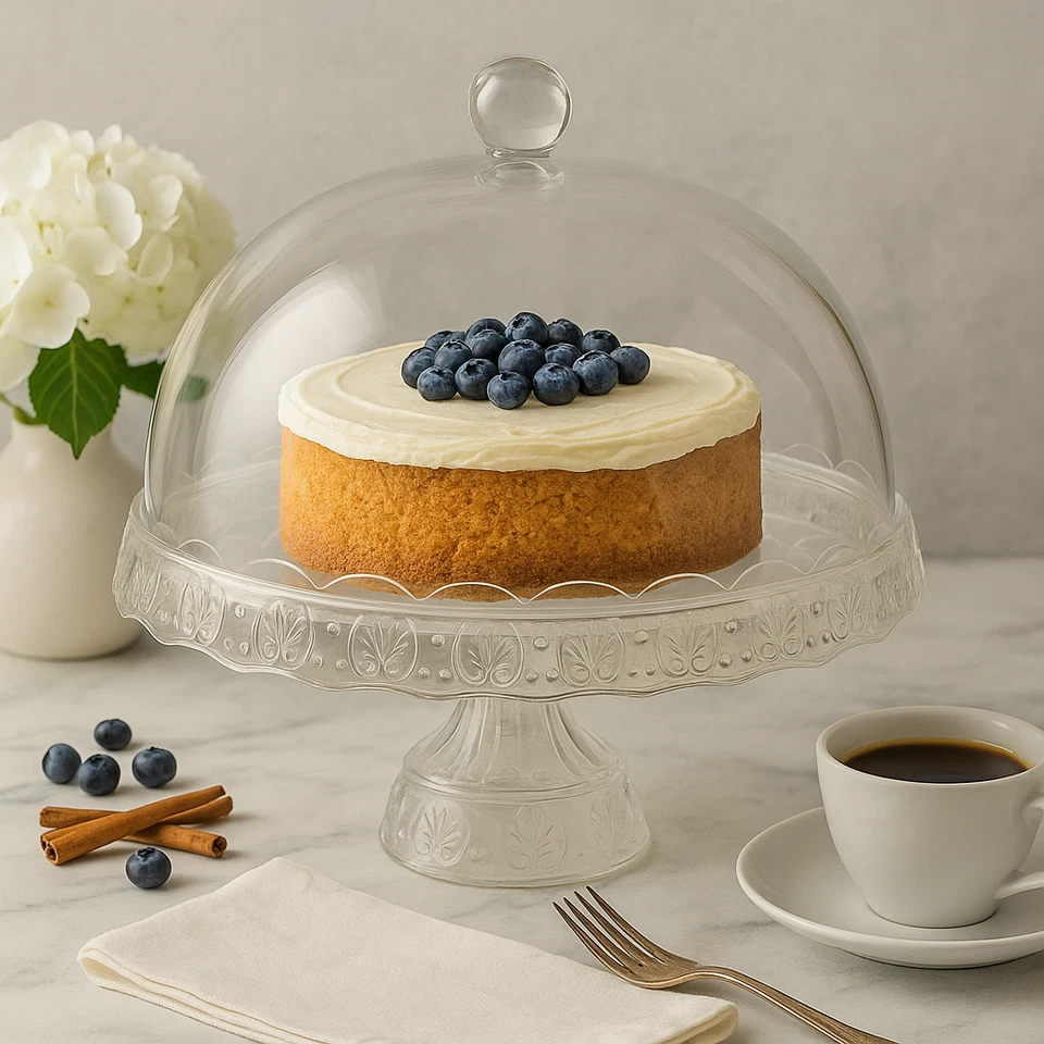 Cake Stand With Dome Cover clear cake stand with lid wedding functions cake set - Image 2 of 4