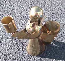 Vintage Brass Angel Candle Holder 11 Inches Taper Holiday Decor Christmas