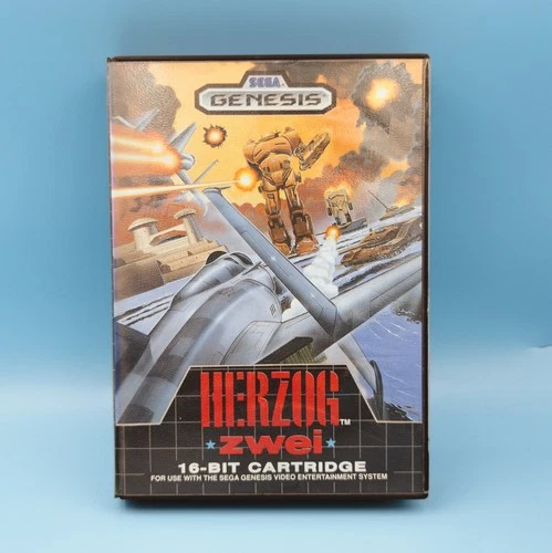 Herzog Zwei (Sega Genesis, 1989) Complete In Box CIB W/ Manual Authentic Tested