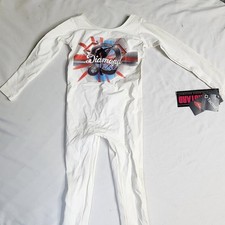 Eurotard child white long sleeve unitard with Diamond graphic