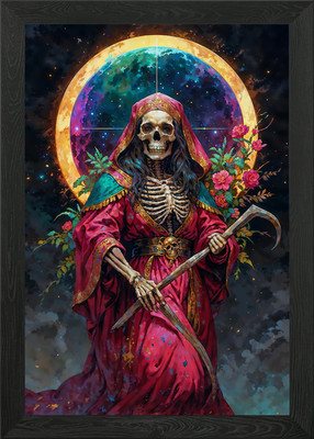 Diosa de lo Inevitable Santa Muerte gerahmtes Wandbild Poster Leinwanddruck Bild