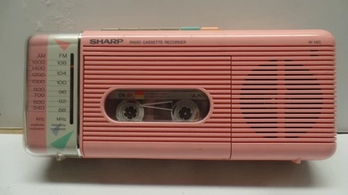 Sharp QT-5 Peach Stereo Radio Cassette Recorder Tested