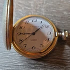 La Marque Swiss Made Manual Half Hunter Pocket Watch 17J Incabloc Gold Case