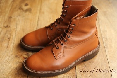 Tricker's hellbraune Leder Derby Stiefel Schuhe Herren UK 9 US 10 EU 43