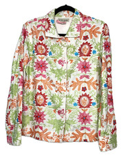 Embroidered Blazer Jacket Women's M Medium A' la Carte Whimsy Floral