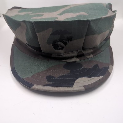 Marine Corps 8-Point Woodland Cover USMC Utility Hat Large 7.5 Brand New Mint