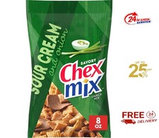 Chex Mix Snack Mix, Sour Cream and Onion, Snacks, 8 oz 8 Ounce Pack of 1