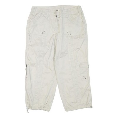 STYLE&CO Damen Cargo-Hose Baumwollmischung Weiß Regular Fit W32 L21