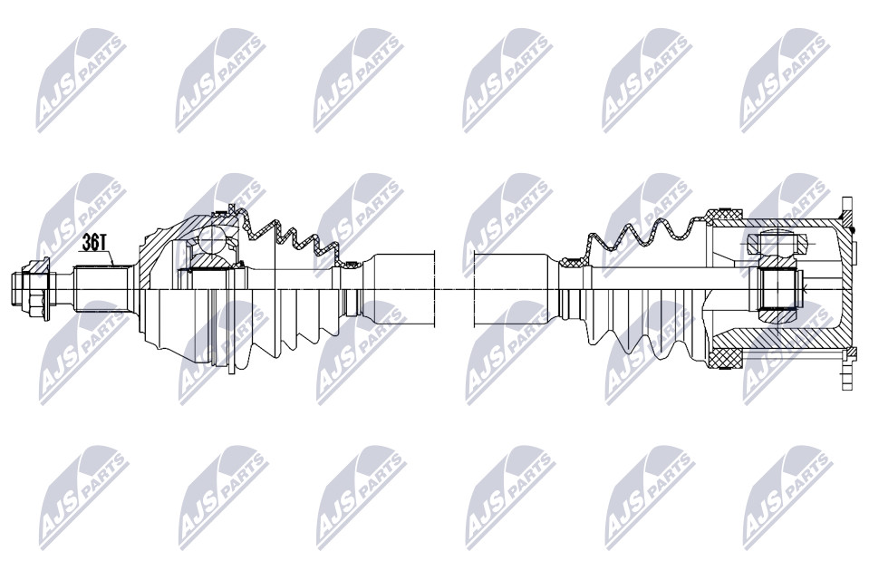 DRIVE SHAFT NPW-VW-203 FOR AUDI ASZ/ATD/AXR/BEW/AUY/AJM 1.9L 4cyl GOLF IV 2.3L - Image 4