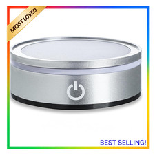 LED Light Base for Glass Art Crystal Display Stand 3 Inch USB Powered Touch