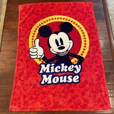 Disney Mickey Mouse Thumbs Up Exclusive Plush Soft Blanket Throw Rare 51x31 inch