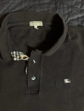 Burberry London Polo Shirt Mens Large Brown Classic Fit Made In Great Britain