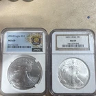 U.S. Mint American Silver Eagle $1 2005 & 2024 NGC MS69 1oz Silver 2pc