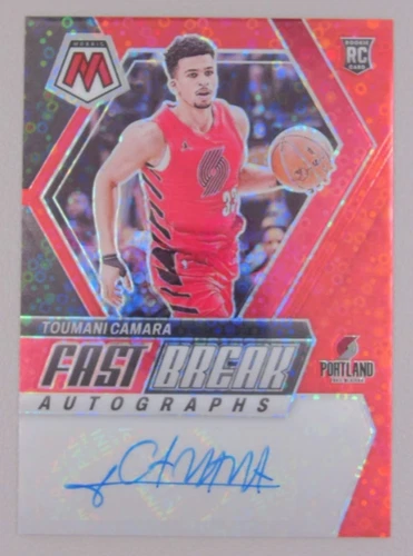 Toumani Camara 2023-24 Panini Mosaic 38/49 Auto Red Disco Fast Break RC #FB-ARA