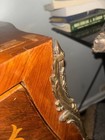 Antique Louis XV Commode Floral Inlay Marble Top Brass Victorian Mahogany — photo 9