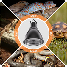 Reptile Light Fixture 7Inch Deep Dome 3/6/12 Timer Infrared Heat Lamp Max 150W