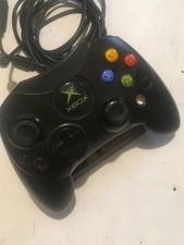 Original Xbox OEM S Type Black Controller with Cable Not Tested CLEAN !