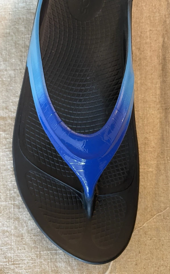 OOFOS 女式 OOlala 奢华恢复矫正鞋底凉鞋亚特兰蒂斯蓝色 11 码 — 第 2/4 张图片