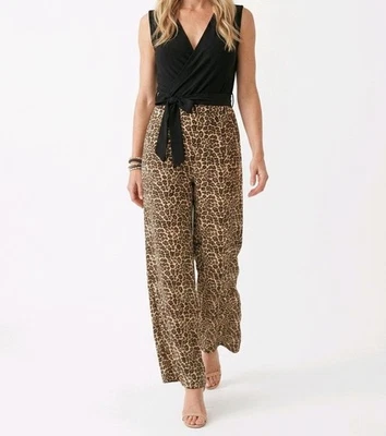 Italy Damen Overall Leo Muster Jumpsuits weites Bein Größe 38 40 Hosenanzug - Bild 1 von 4