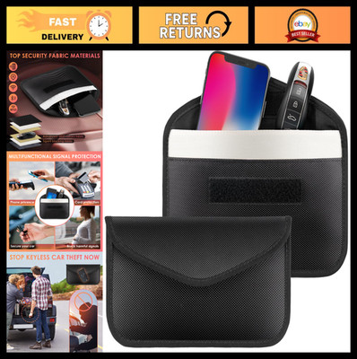 2 Pack Signal Blocking Faraday Bags for Phones & Car Keys, Anti-Theft Protection