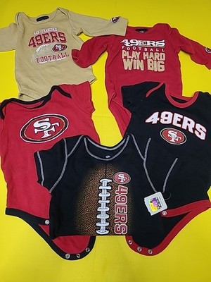 Bundle Of 5 49ers Baby Onesies Mixed Lot And Sizes.