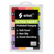Srikel Pickleball Paddle Overgrip Ultra Tacky, 12 Pack, Rainbow - 12 Pack