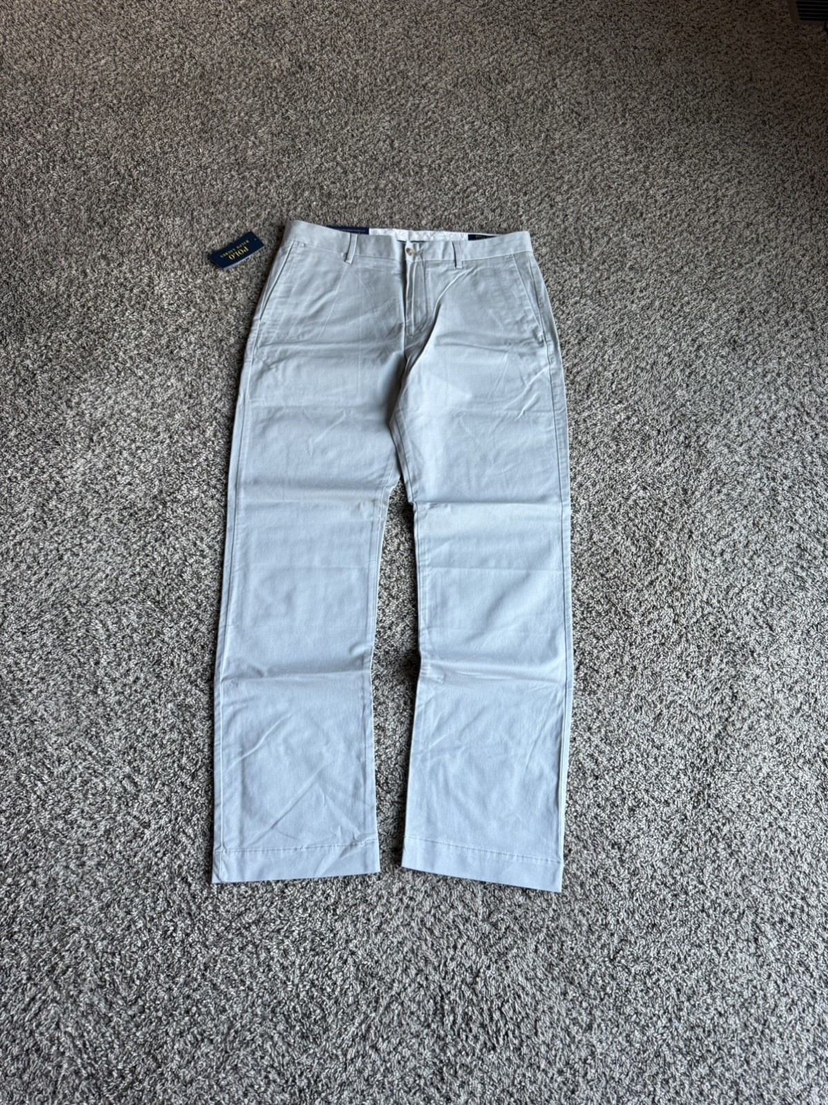 New Polo Ralph Lauren Men's Stretch Classic Fit Pants - 34x31 measured Grey  thumbnail 3