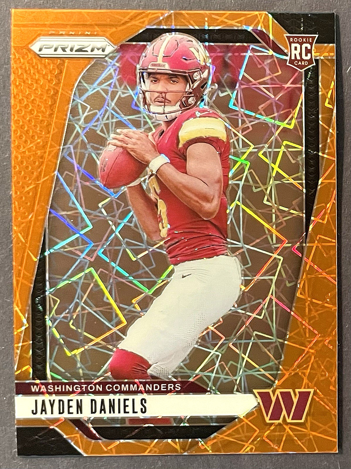 Jayden Daniels ORANGE LAZER RC #347 2024 Panini Prizm Commanders