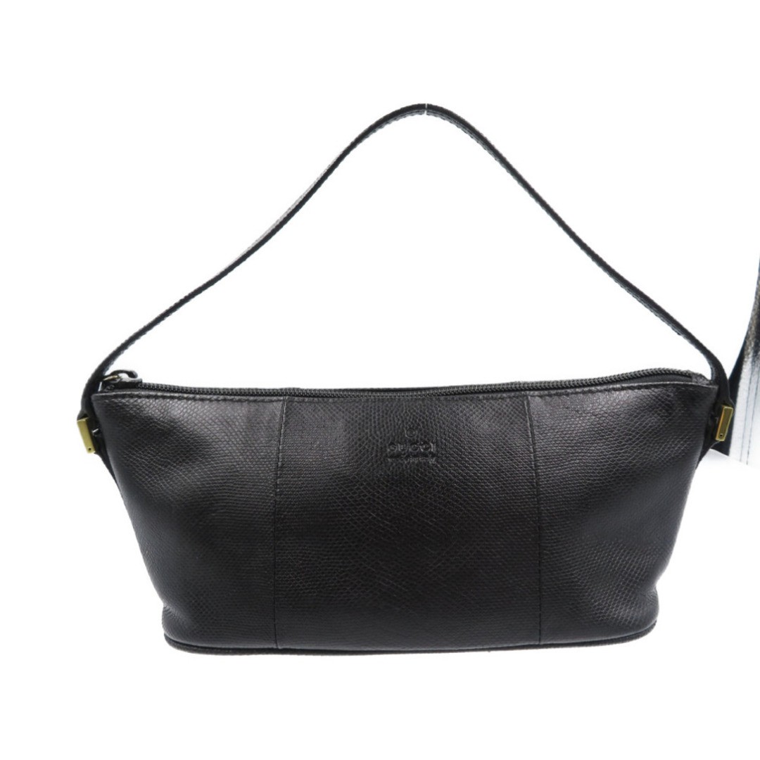 Gucci Lizard Black Handbag Gold Hardware Used 26cm x 11cm x 9.5cm
