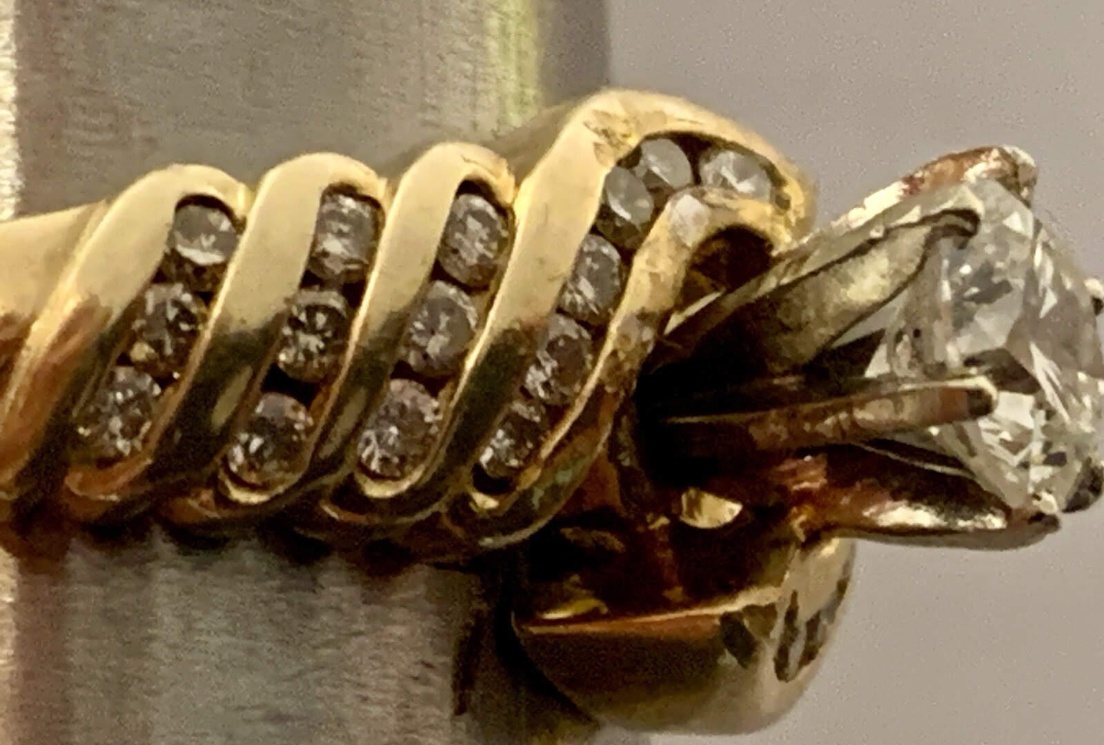 Solitaire 14k Solid Yellow Gold Diamond Ring. Est… - image 13