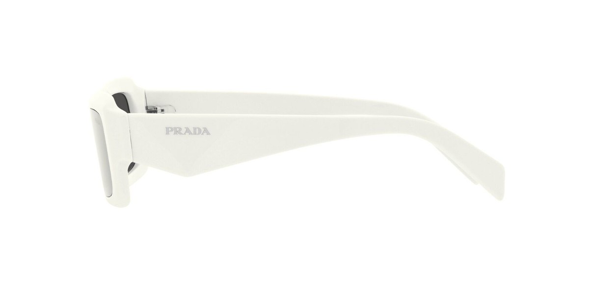 Prada Men Sunglasses Talc White Dark Grey Square PR27ZS 