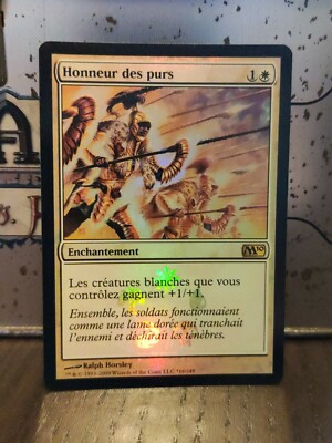 MTG MAGIC KARTE HONOR OF THE PURE (FRENCH HONNEUR DES PURS) PROMO NM FOIL M10
