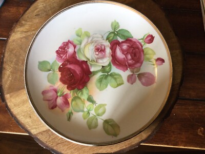 Dresden Roses Floral Plate Antique 1906 VTG | eBay