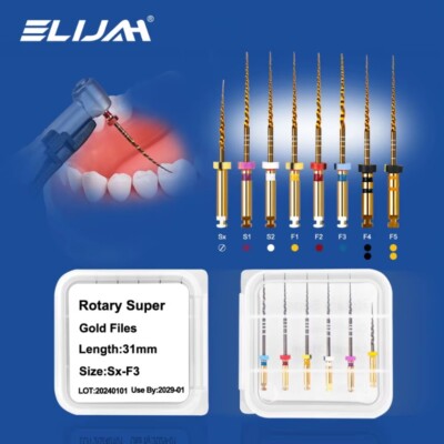 Dental Endo Rotary Files X-Pro Gold Taper SX-F3 25MM NITI root canal Files 6pcs