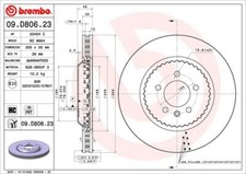 2x BREMBO 09.D806.23 Bremsscheibe für LAND ROVER