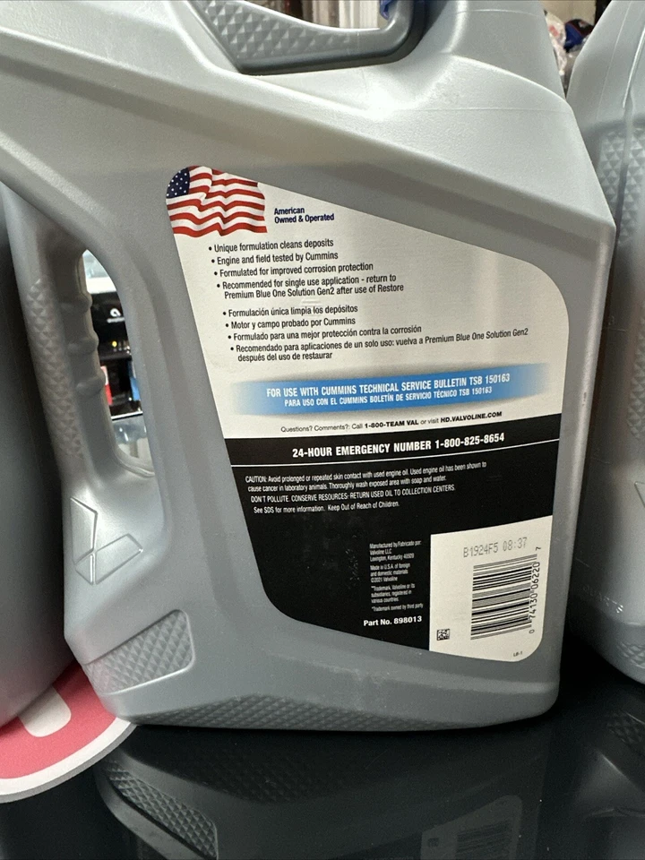 Valvoline Premium Blue Restore 10w30 Cummins Tsb 889013. 1 estuche 3 galones por o Foto 2 de 3
