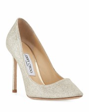 700 JIMMY CHOO Romy Pump Heel 4" 100MM DUSTY GLITTER POINTY 39 SE18