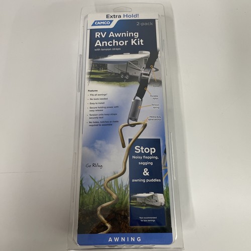 CAMCO 42593 Awning Anchor Kit With Pull Tension Strap for sale online