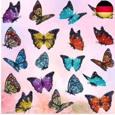 19 Stücke Bunte Schmetterling Bling Kristall Strass Auto Aufkleber Abziehbild 