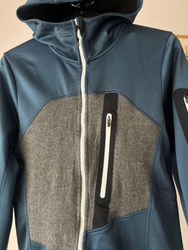 ORTOVOX MERINO INSIDE HOODY FULL ZIP BLUE FLEECE JACKET WOOL MENS SIZE M - Picture 4 of 17