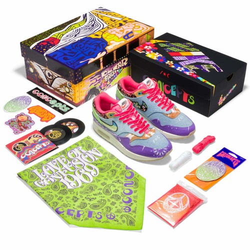 Nike Air Max 1 Concepts Far Out taglia 10,5 DN1803-500 - Foto 3 di 3